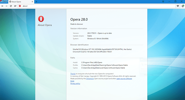 Opera screenshot